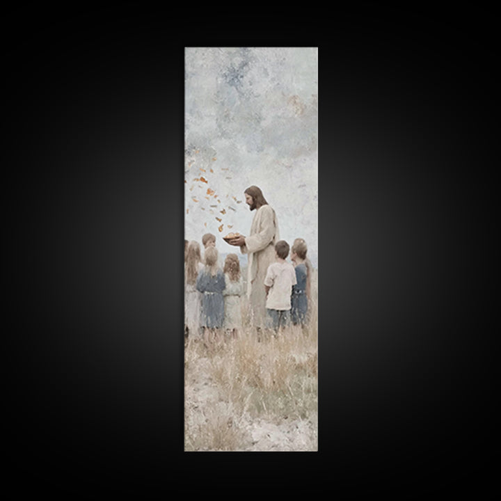 Heaven’s Little Ones – Framed Canvas Print – Jesus Painting – Christian Wall Art – Christian Art Canvas – Modern Christian Art – Christian