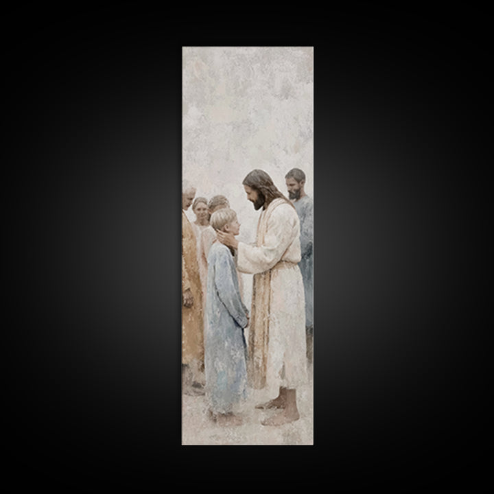 Grace Upon Children – Framed Canvas Print – Christian Wall Art – Jesus Painting – Christian Art Canvas – Large Christian Art – Christian Gi