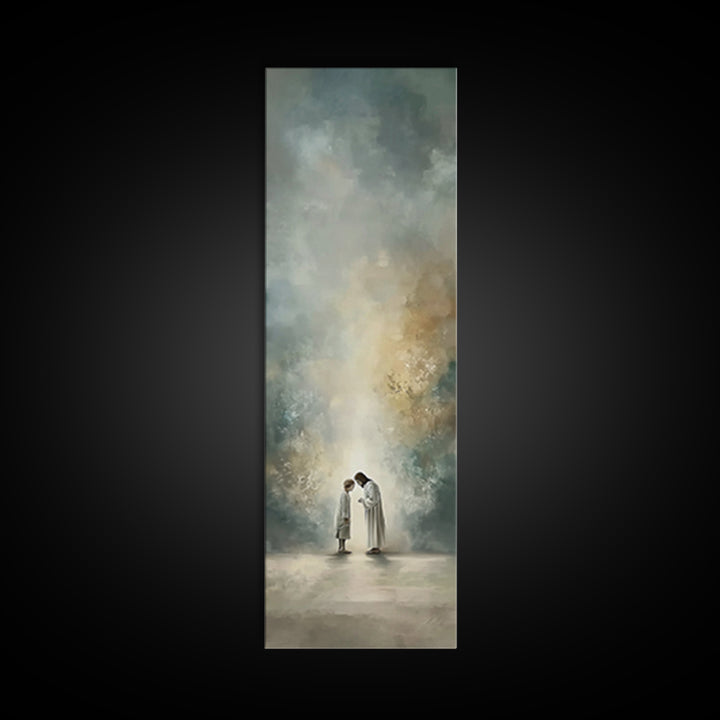 Sacred Morning Peace – Framed Canvas Print – Christian Art Canvas – Jesus Painting – Christian Wall Art – Minimalist Christian Art – Christ