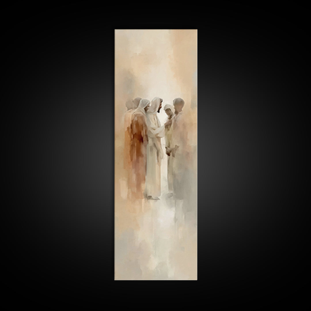 Desert Grace Gathering – Framed Canvas Print – Christian Wall Art – Jesus Painting – Christian Art Canvas – Unique Christian Art – Christia