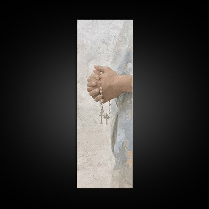 Sacred Rosary Hope – Framed Canvas Print – Christian Art Canvas – Christian Art – Christian Wall Art – Tall Skinny Art Print – Christian Ch
