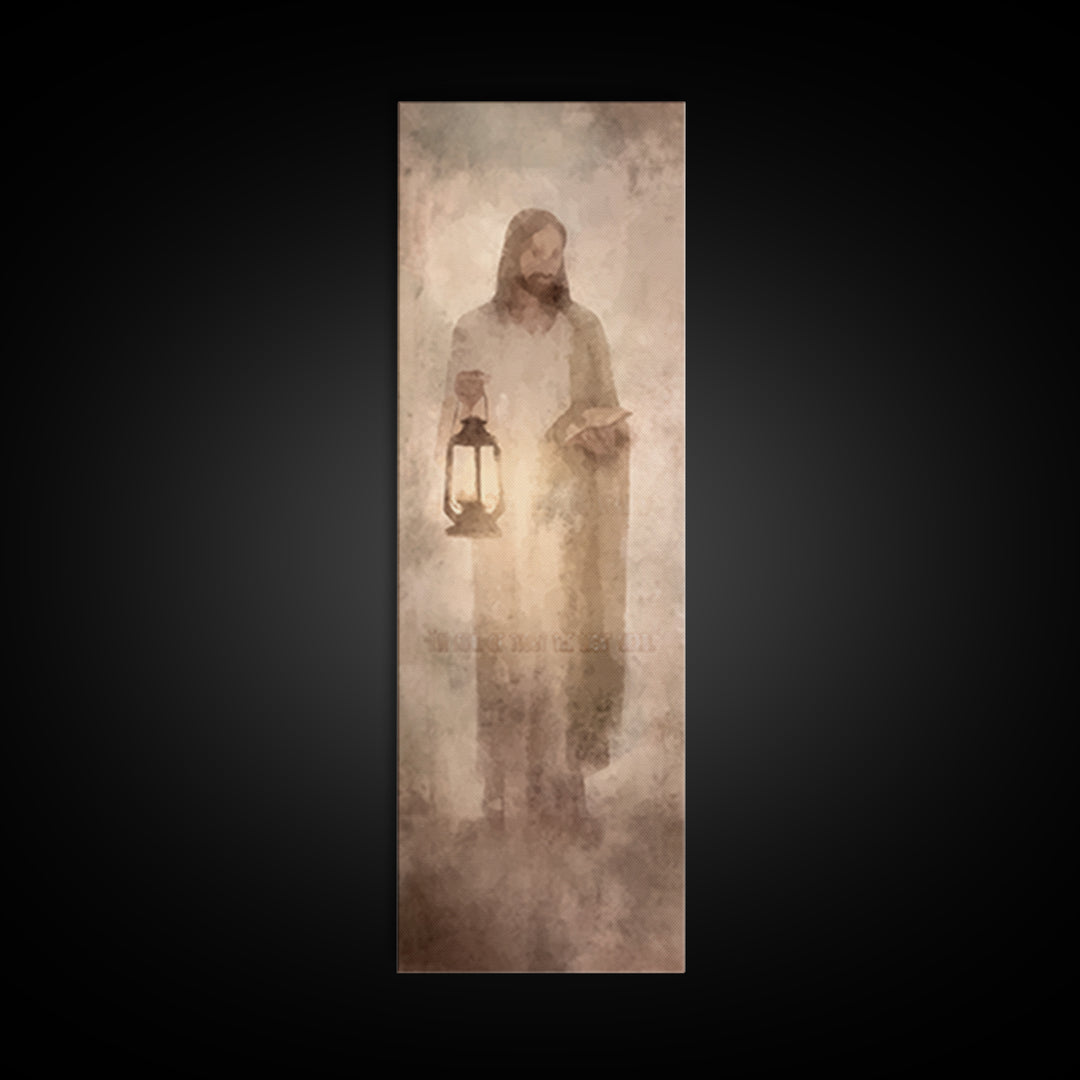 Path Of Grace – Framed Canvas Print – Jesus Painting – Christian Art – Christian Wall Art – Narrow Art – Christmas Art