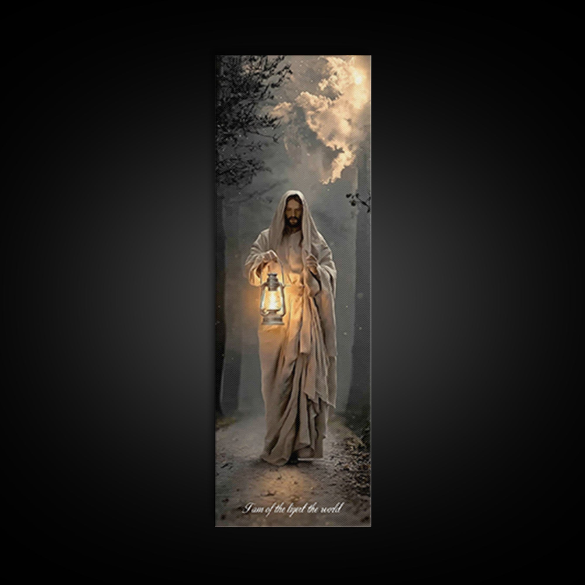 Radiant Redeemer – Framed Canvas Print – Christian Wall Art – Christian Art Canvas – Jesus Christmas Art – Tall Skinny Art Print – Christia