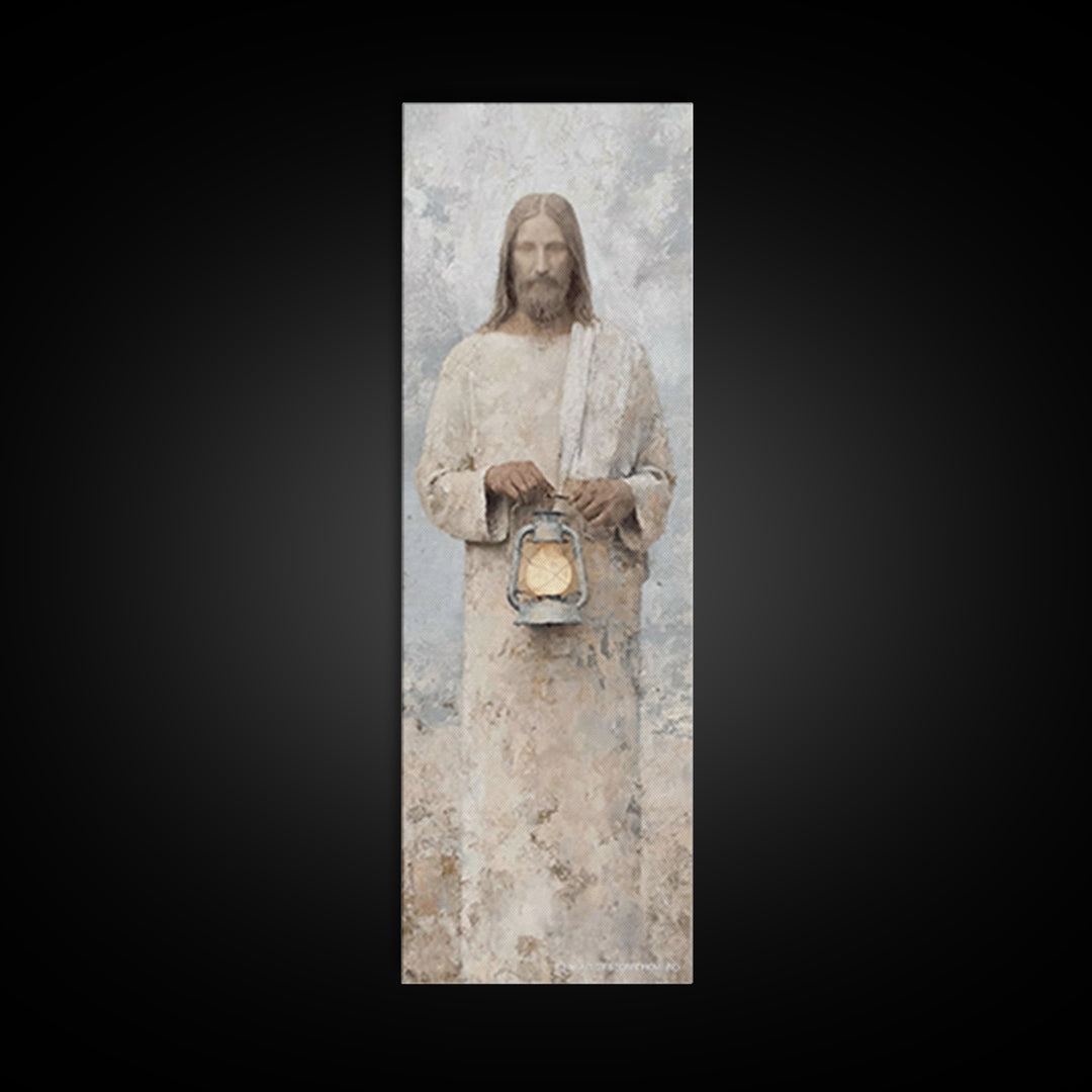 Holy Stillness – Framed Canvas Print – Christian Wall Art – Christian Art Canvas – Jesus Painting – Tall Narrow Wall Art – Christian Christ