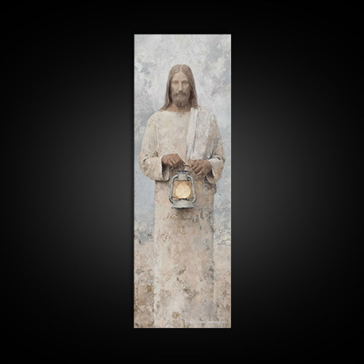 Holy Stillness – Framed Canvas Print – Christian Wall Art – Christian Art Canvas – Jesus Painting – Tall Narrow Wall Art – Christian Christ