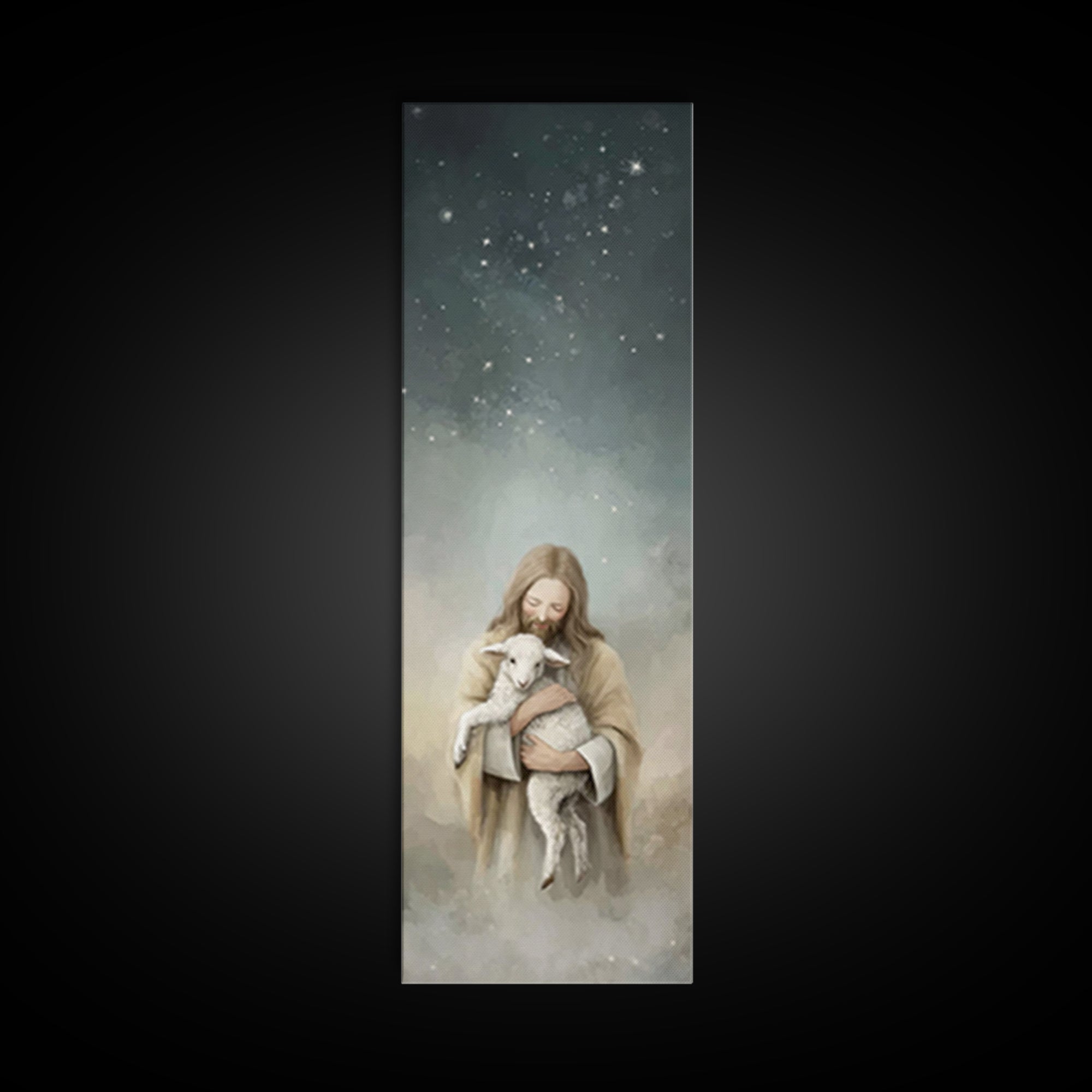 Stars Of Mercy – Framed Canvas Print – Christian Art Canvas – Jesus Painting – Skinny Art – Modern Christian Art