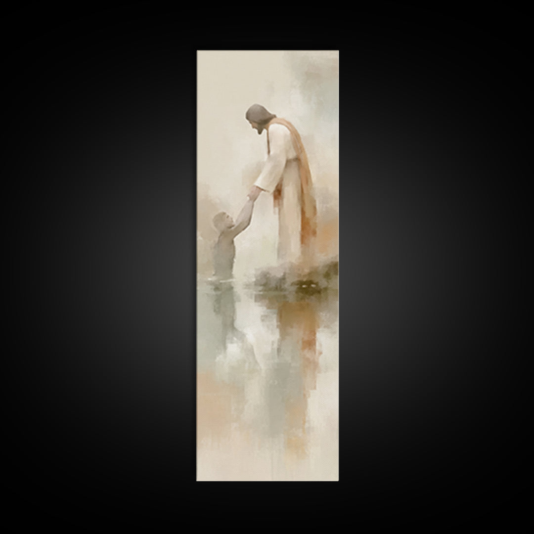 River Of Hope – Framed Canvas Print – Christian Wall Art – Christian Art Canvas – Tall Skinny Art Print – Jesus Painting