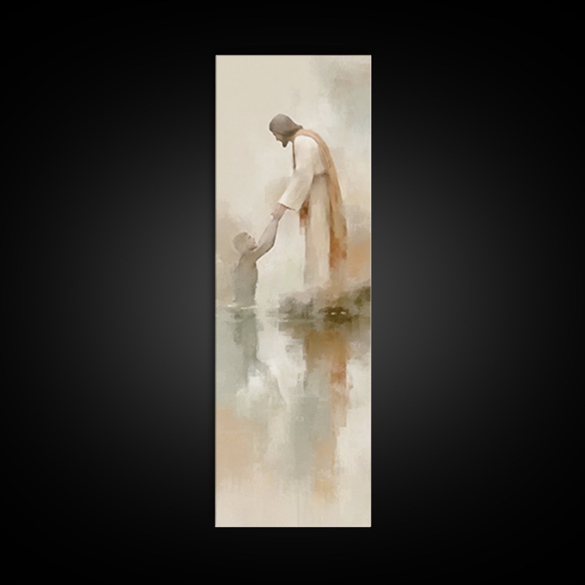 River Of Hope – Framed Canvas Print – Christian Wall Art – Christian Art Canvas – Tall Skinny Art Print – Jesus Painting