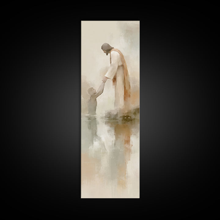 River Of Hope – Framed Canvas Print – Christian Wall Art – Christian Art Canvas – Tall Skinny Art Print – Jesus Painting