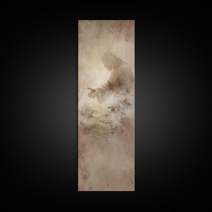 Guiding Grace Path – Framed Canvas Print – Christian Wall Art – Modern Christian Art – Tall Narrow Wall Art – Jesus Painting