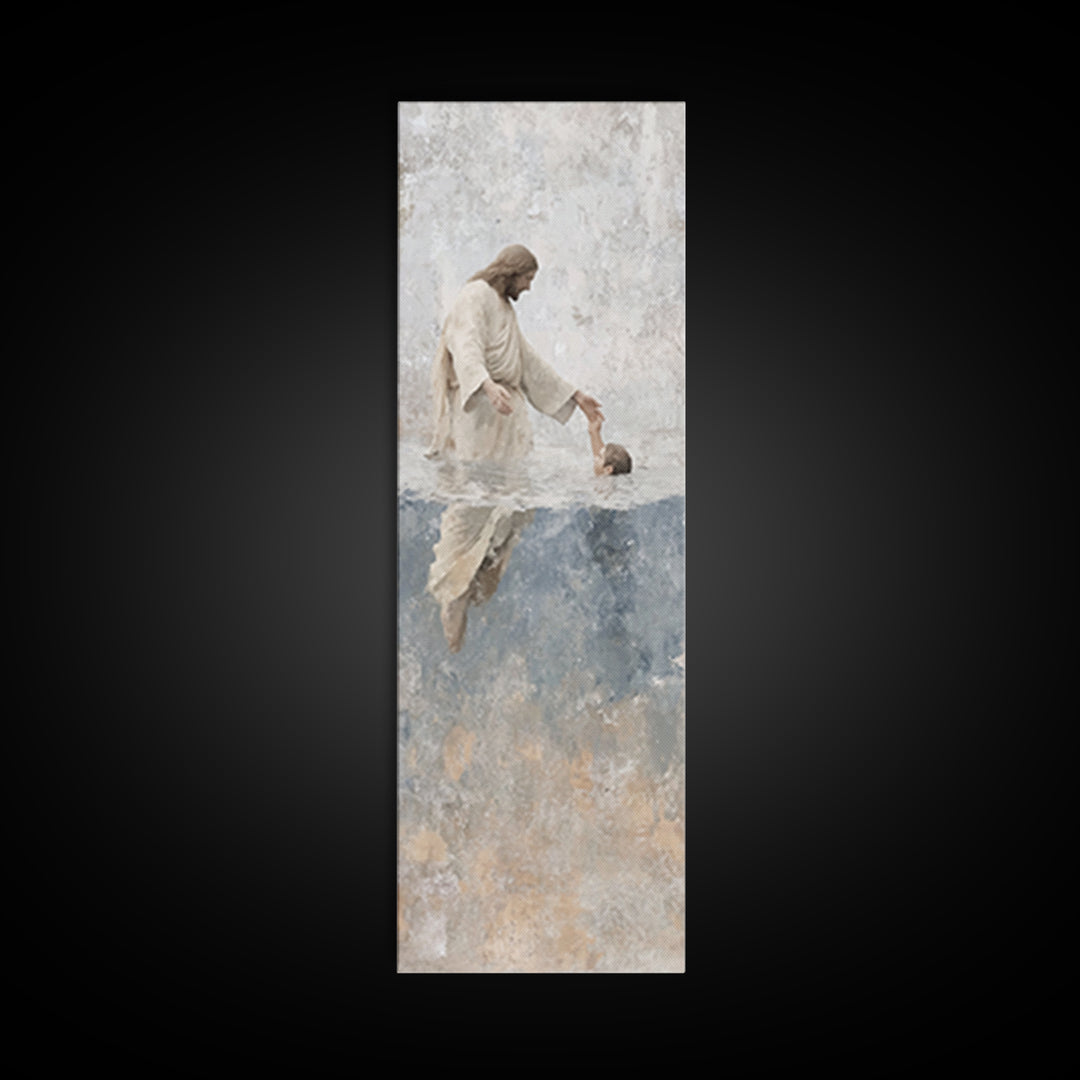 Stillness Of Faith – Framed Canvas Print – Christian Art Canvas – Christian Wall Art – Skinny Art – Jesus Painting