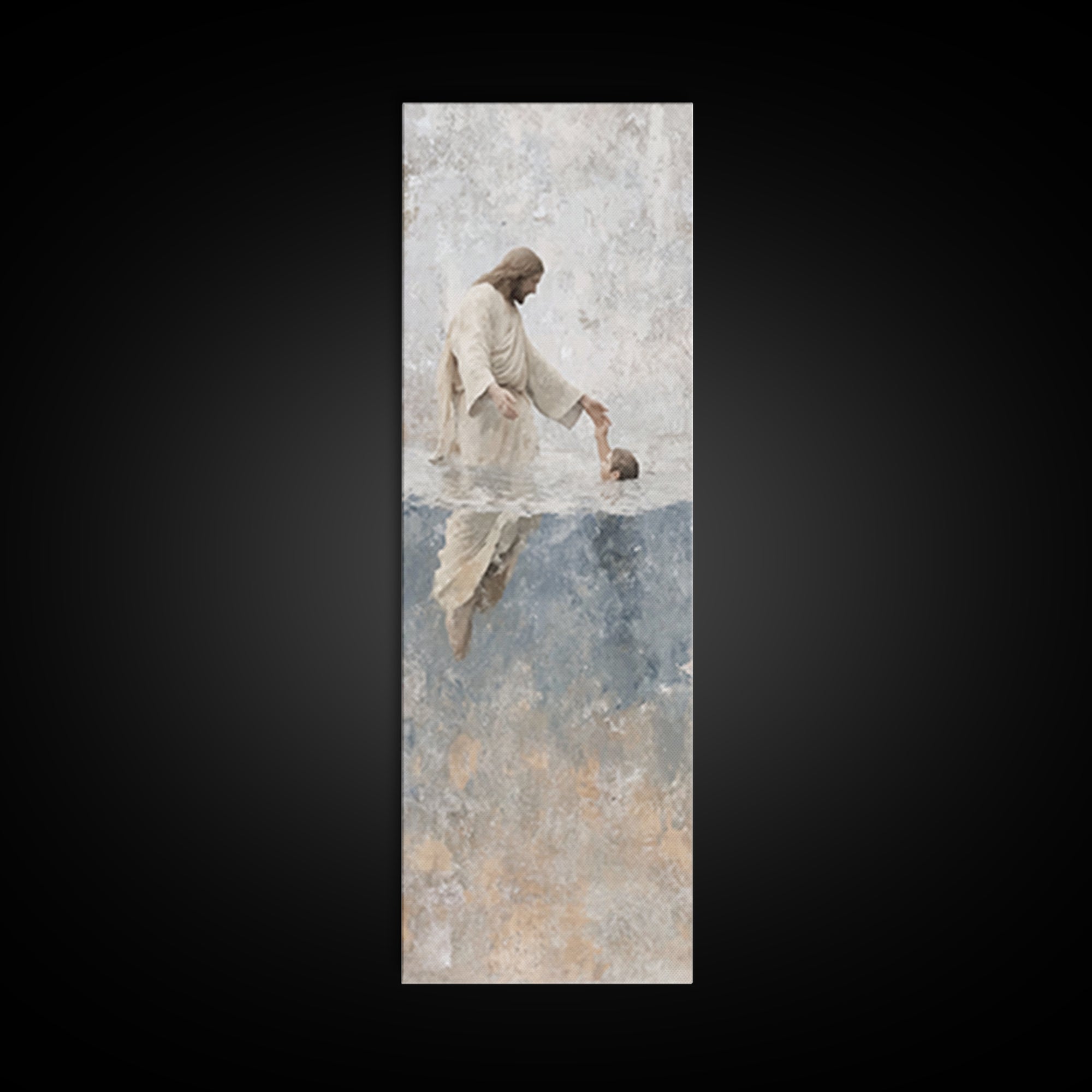 Stillness Of Faith – Framed Canvas Print – Christian Art Canvas – Christian Wall Art – Skinny Art – Jesus Painting
