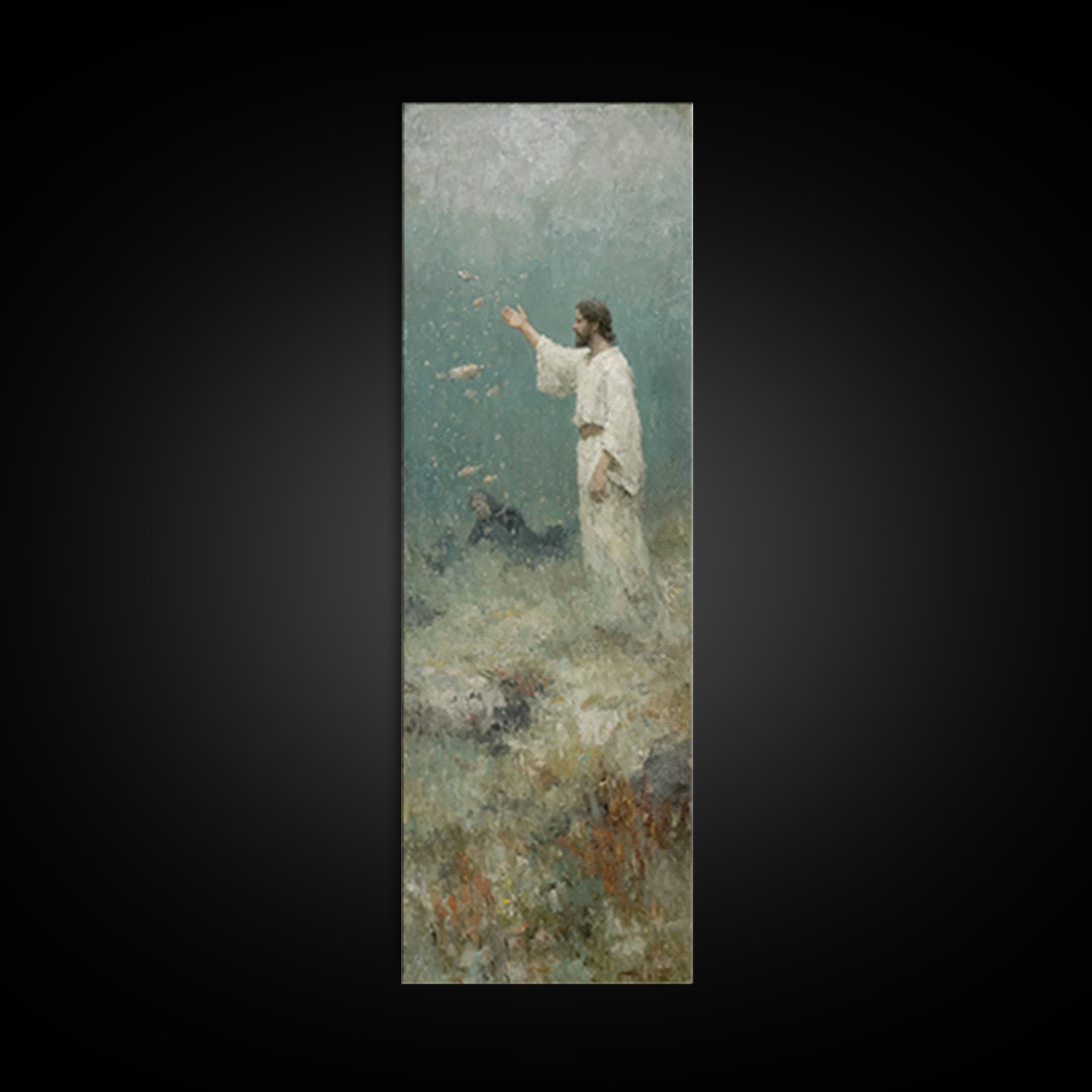 Rising In Grace – Framed Canvas Print – Christian Art Canvas – Christian Wall Art – Skinny Art – Jesus Painting