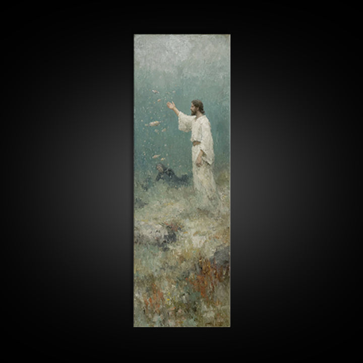 Rising In Grace – Framed Canvas Print – Christian Art Canvas – Christian Wall Art – Skinny Art – Jesus Painting