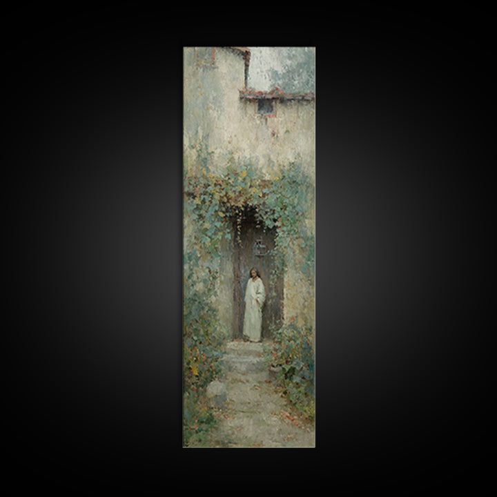 Doorway Of Grace – Framed Canvas Print – Tall Narrow Wall Art – Christian Wall Art – Jesus Painting – Christmas Art
