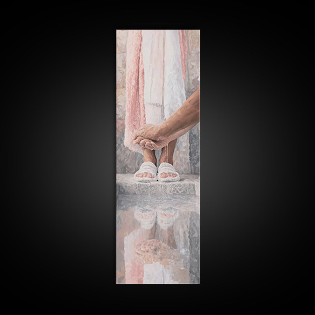 Servant Of Grace | Framed Canvas Print | Jesus Painting | Christian Wall Art | Christian Art Canvas | Christian Gift | Tall Skinny Art Prin