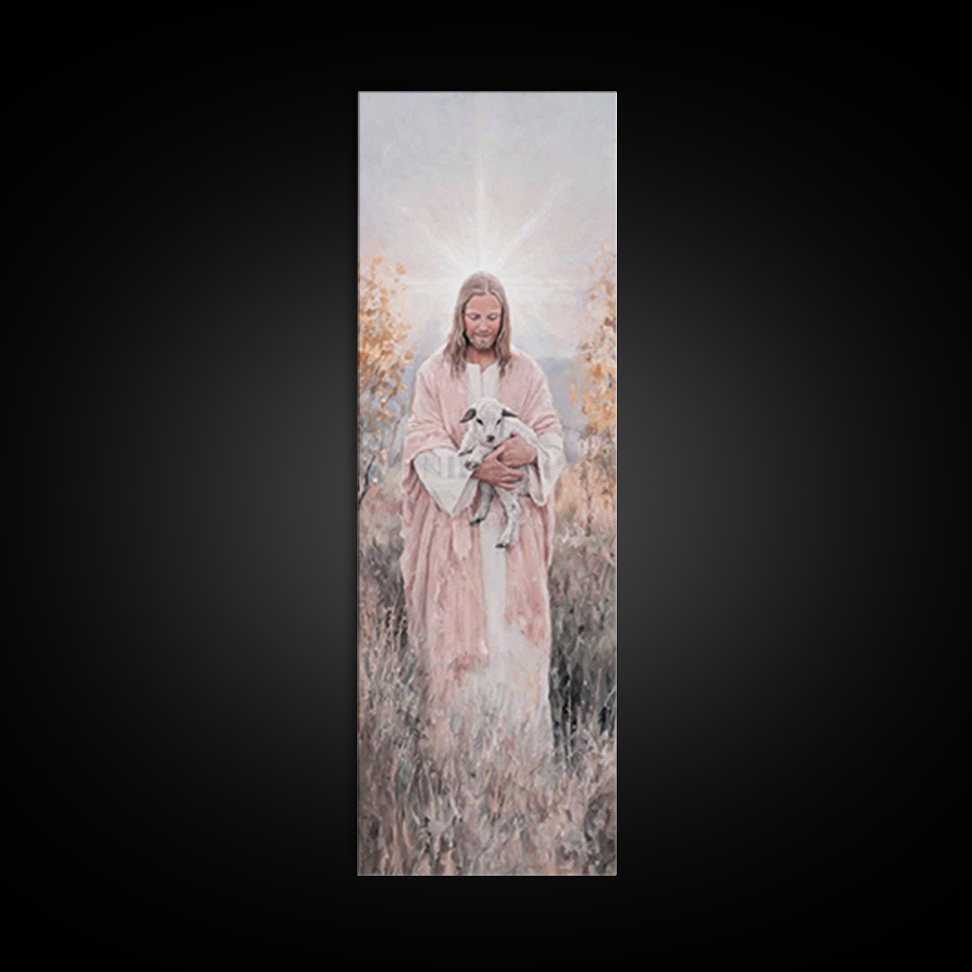 Redeeming Light – Framed Canvas Print – Christian Wall Art – Christian Painting – Tall Skinny Art Print – Jesus Painting – Christian Christ