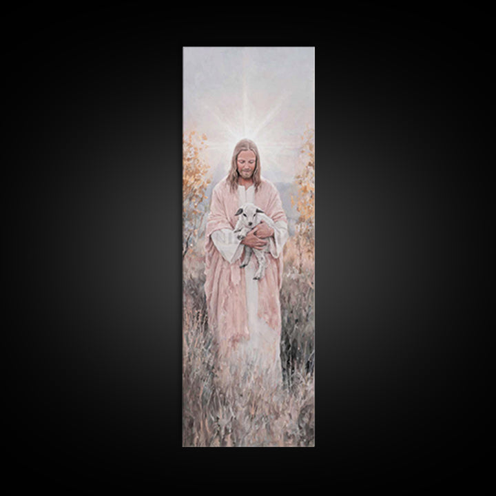 Redeeming Light – Framed Canvas Print – Christian Wall Art – Christian Painting – Tall Skinny Art Print – Jesus Painting – Christian Christ