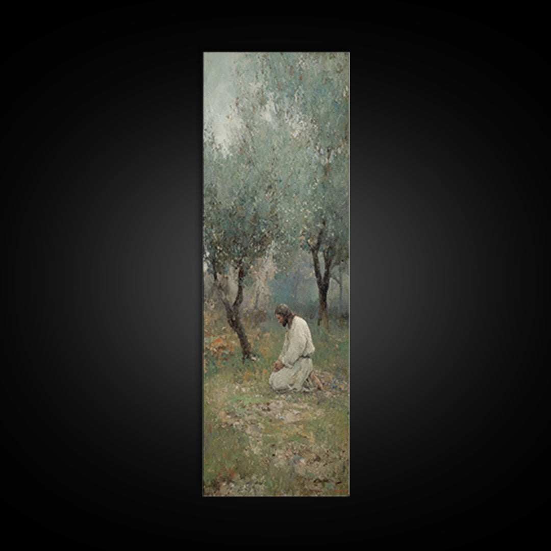 Garden Of Hope – Framed Canvas Print – Christian Art Canvas – Christian Painting – Tall Narrow Wall Art – Jesus Painting – Christian Christ