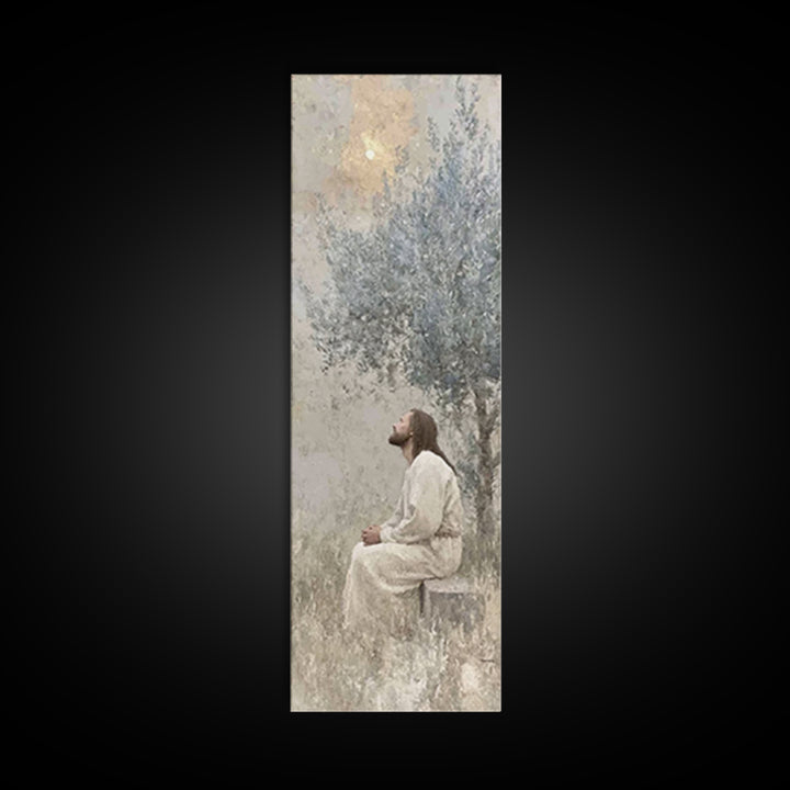 Heavenward Prayer – Framed Canvas Print – Christian Wall Art – Christian Art Canvas – Jesus Painting – Tall Narrow Wall Art – Christian Art