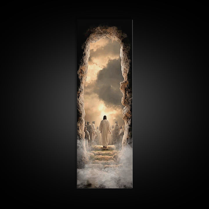Risen In Glory – Framed Canvas Print – Christian Wall Art – Jesus Painting – Skinny Art – Christian Art Canvas – Modern Christian Art