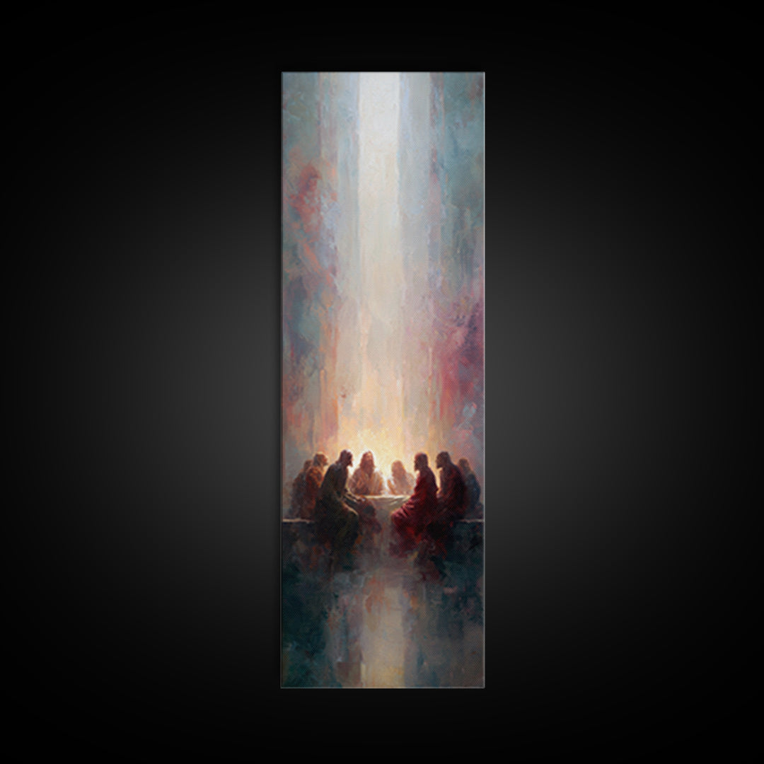 Upper Room Fire - Framed Canvas Print - Tall Narrow Wall Art - Christian Art - Jesus Painting - Christian Art Canvas - Christian Gift Ideas