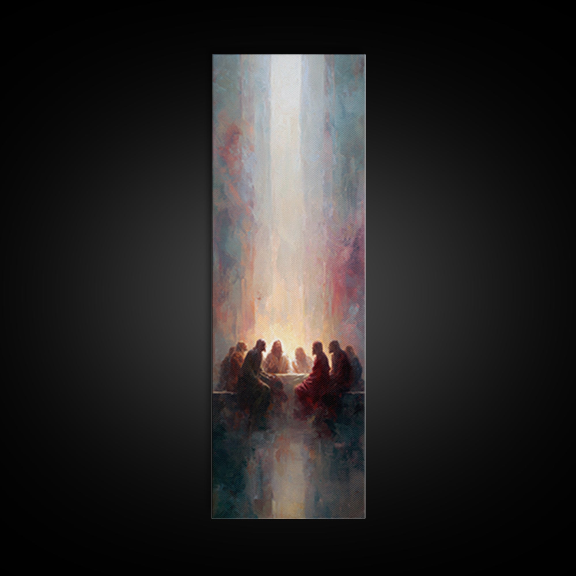 Upper Room Fire - Framed Canvas Print - Tall Narrow Wall Art - Christian Art - Jesus Painting - Christian Art Canvas - Christian Gift Ideas