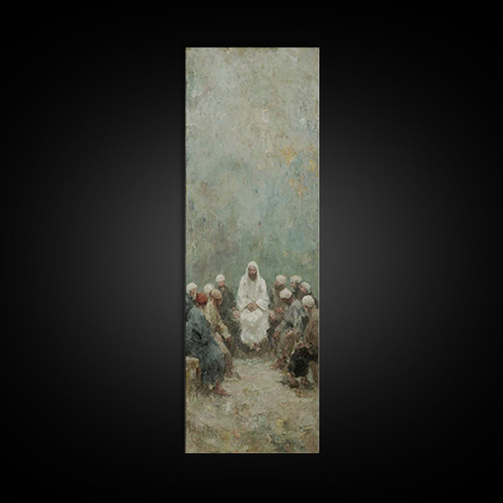 Quiet Teaching Circle - Framed Canvas Print - Skinny Art - Christian Wall Art - Jesus Painting - Christian Art - Christian Art Canvas
