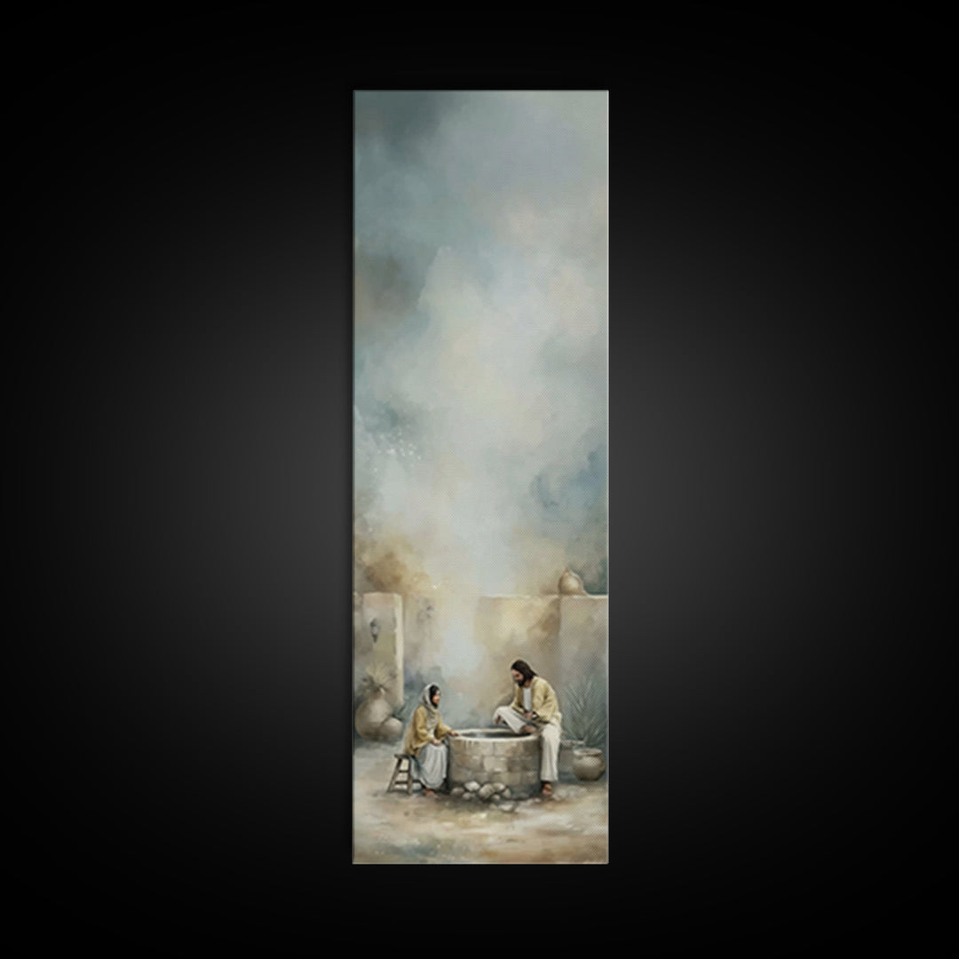 Ancient Well Grace – Framed Canvas Print – Tall Skinny Art Print – Christian Art Canvas – Christian Wall Art – Christian Painting – Christi