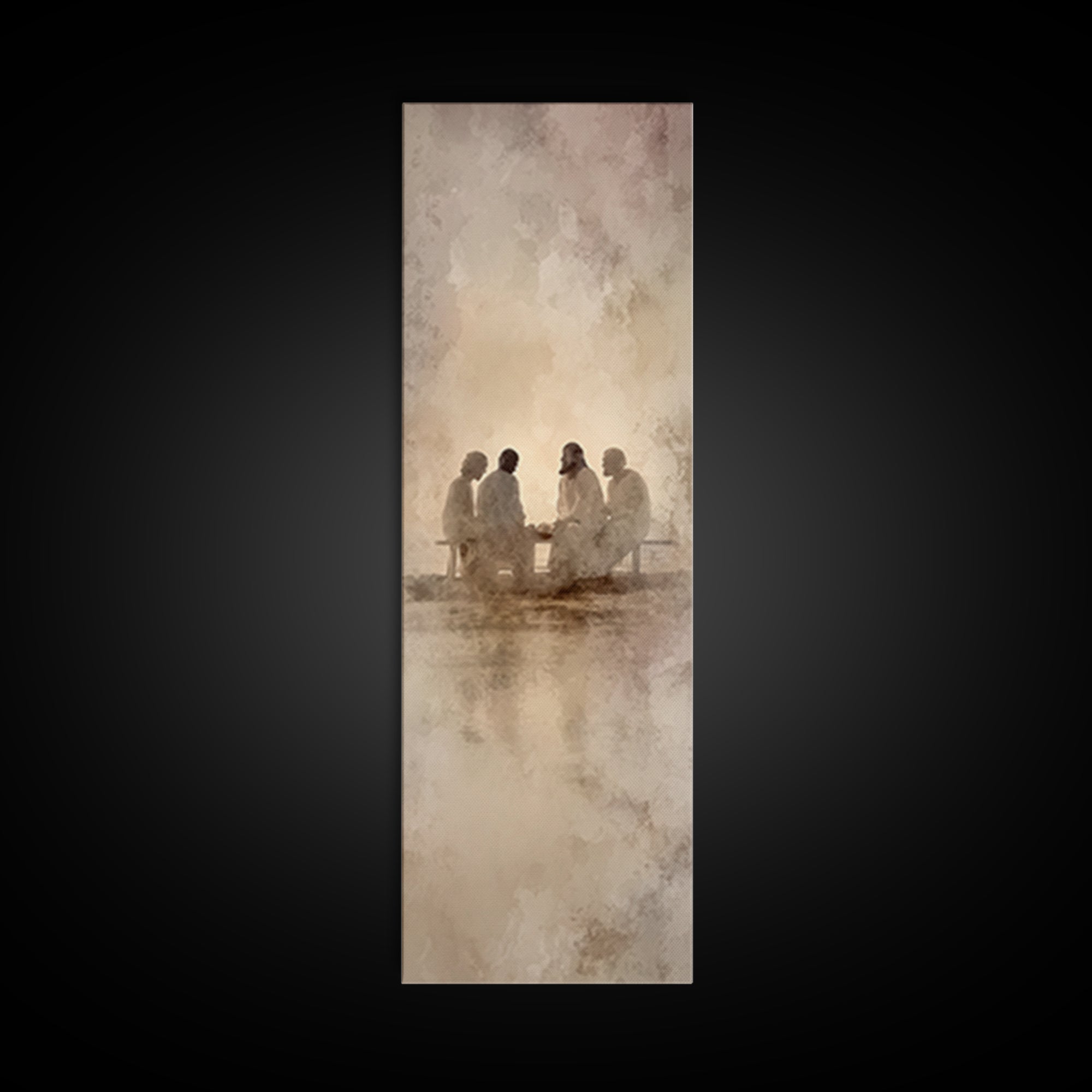 Radiant Table Fellowship – Framed Canvas Print – Tall Narrow Wall Art – Christian Art Canvas – Christian Wall Art – Jesus Painting – Christ