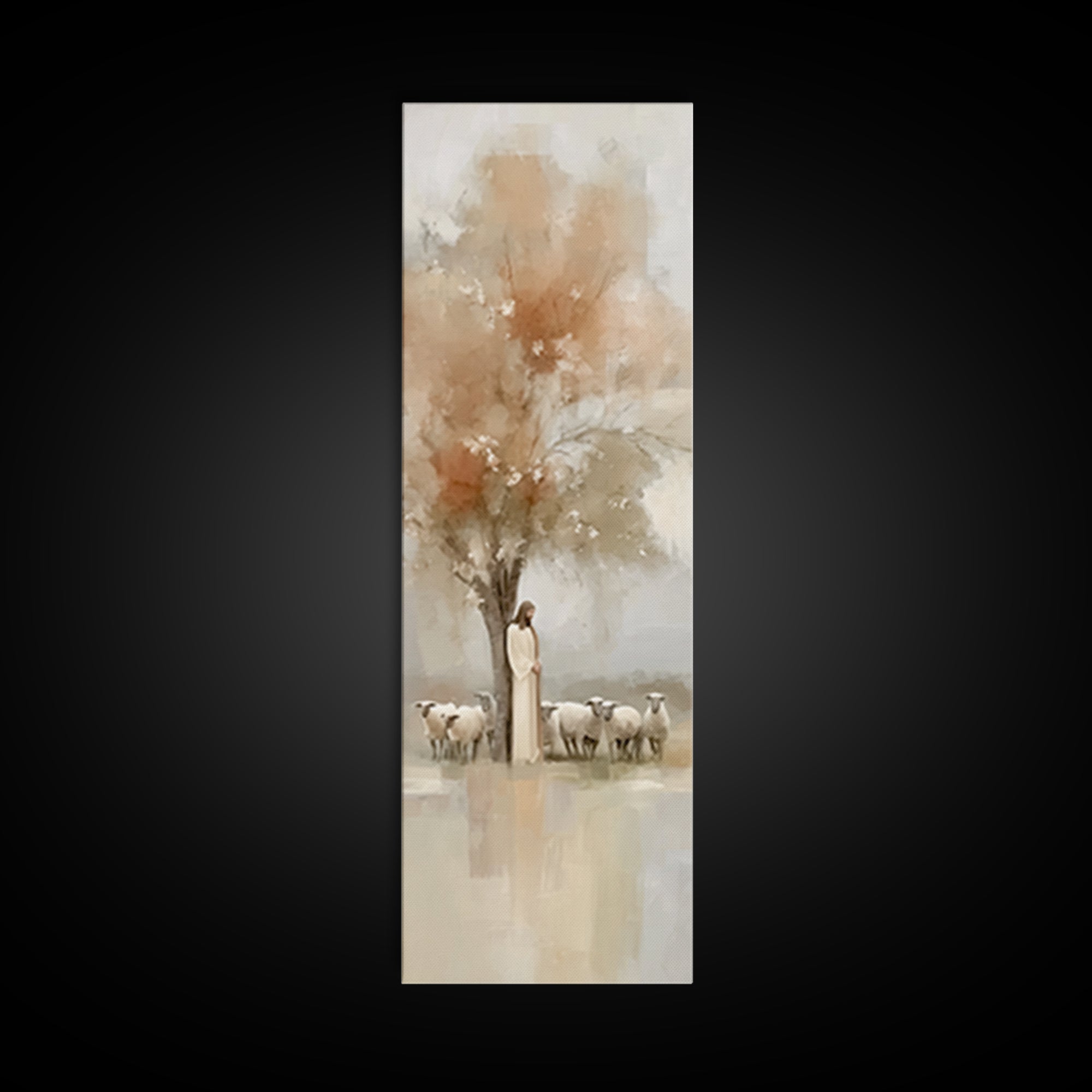 Gentle Orchard Watch – Framed Canvas Print – Skinny Art – Christian Art Canvas – Christian Wall Art – Jesus Painting – Christian Christmas