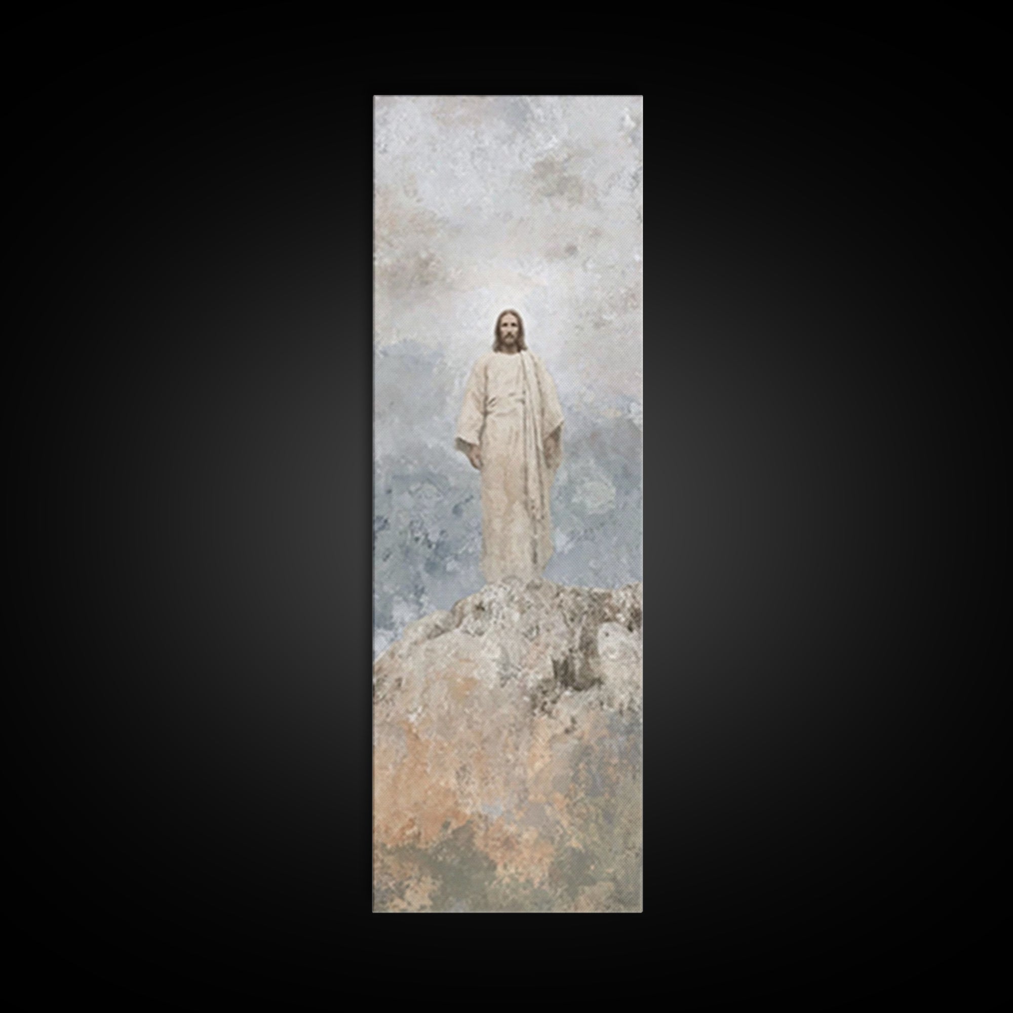 Divine Ascent Peace – Framed Canvas Print – Narrow Art – Christian Art Canvas – Jesus Painting – Christian Wall Art – Christian Christmas A