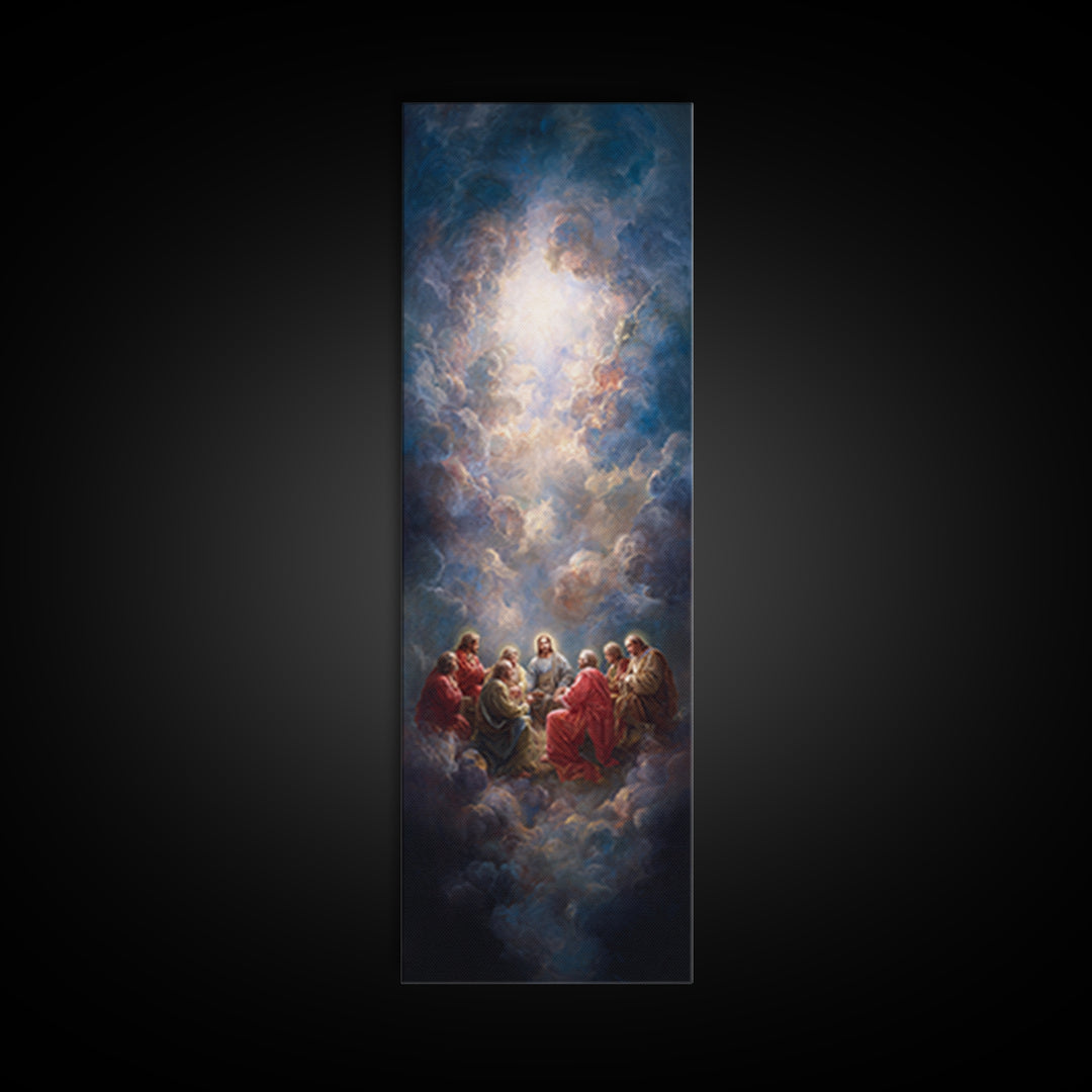 Radiant Visitation, Framed Canvas Print, Tall Skinny Art Print, Christian Wall Art, Jesus Painting, Christian Art Canvas, Christmas Art