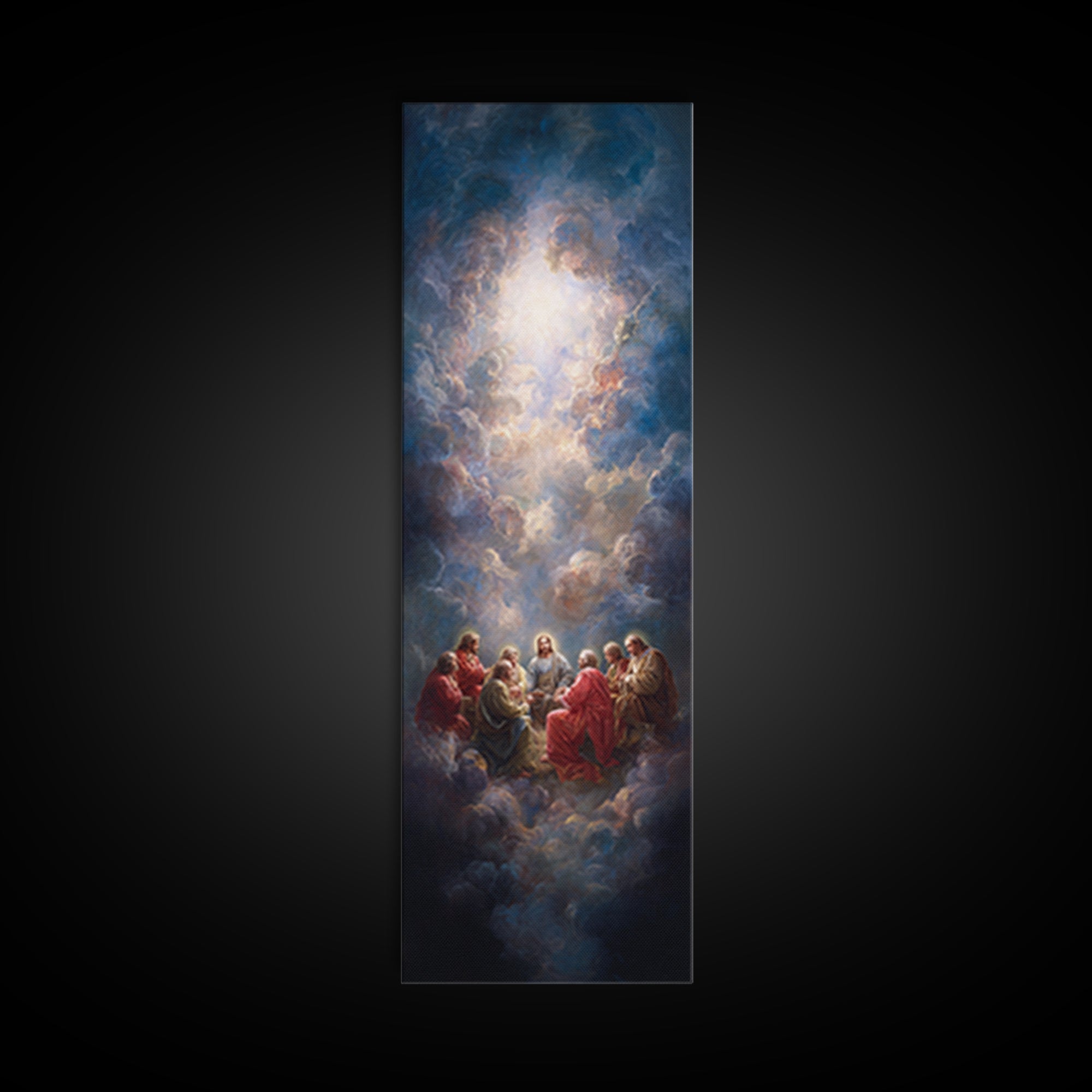 Radiant Visitation, Framed Canvas Print, Tall Skinny Art Print, Christian Wall Art, Jesus Painting, Christian Art Canvas, Christmas Art