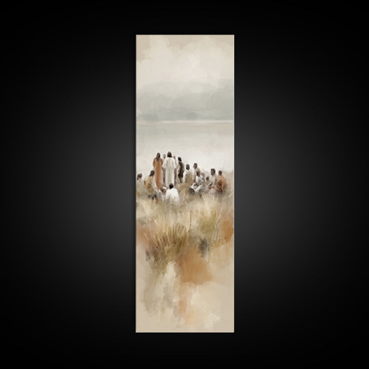 Morning Hope | Framed Canvas Print | Narrow Art | Christian Art Print | Jesus Painting | Christmas Art | Christian Wall Art