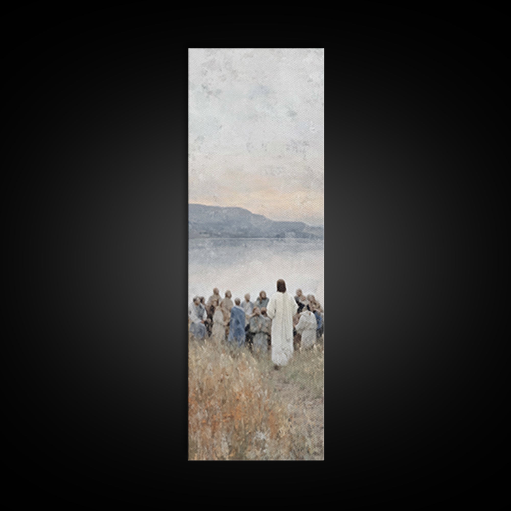 Mountain Calm – Framed Canvas Print – Skinny Art – Christian Wall Art – Christmas Art – Jesus Painting – Christian Art Print