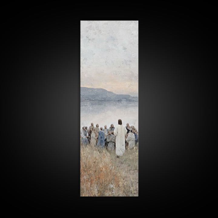 Mountain Calm – Framed Canvas Print – Skinny Art – Christian Wall Art – Christmas Art – Jesus Painting – Christian Art Print