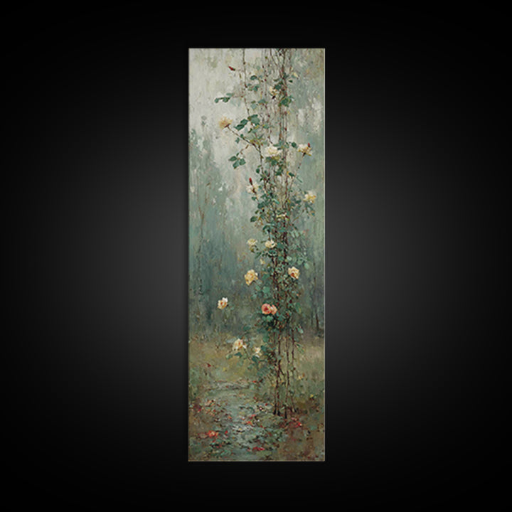 Blossoms Of Grace – Framed Canvas Print – Tall Narrow Wall Art – Christian Wall Art – Christian Art Canvas – Vintage Christian Art – Christ