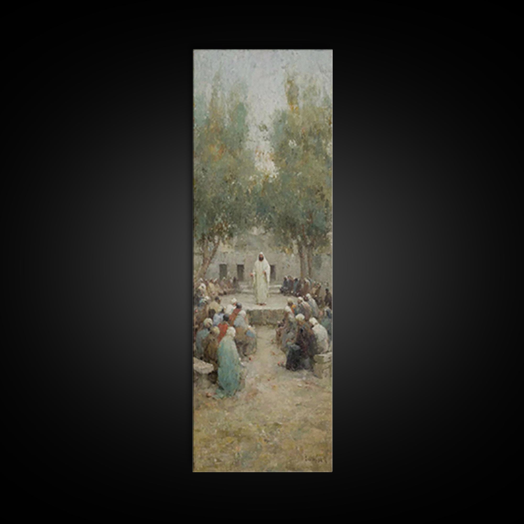 Dawn Of Faith – Framed Canvas Print – Narrow Art – Christian Art Print – Christmas Art – Jesus Painting – Christian Wall Art