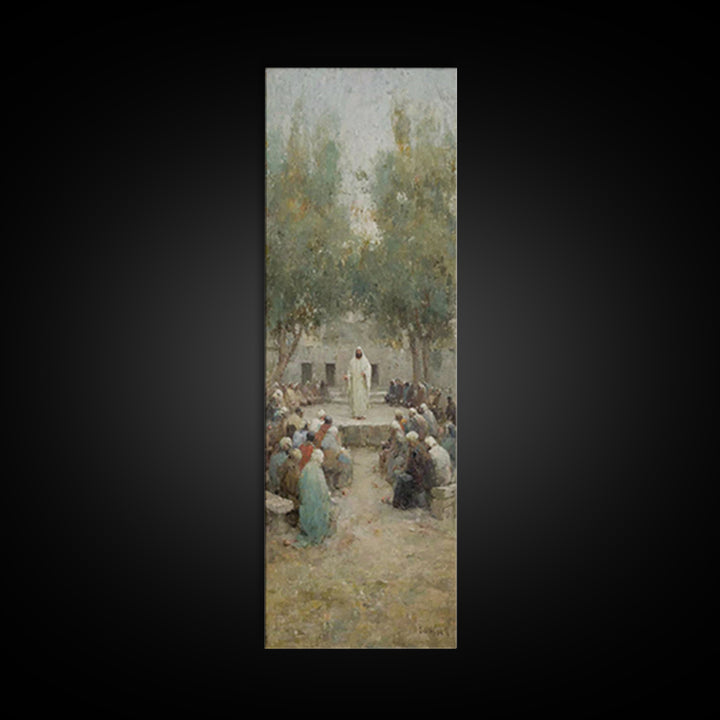 Dawn Of Faith – Framed Canvas Print – Narrow Art – Christian Art Print – Christmas Art – Jesus Painting – Christian Wall Art