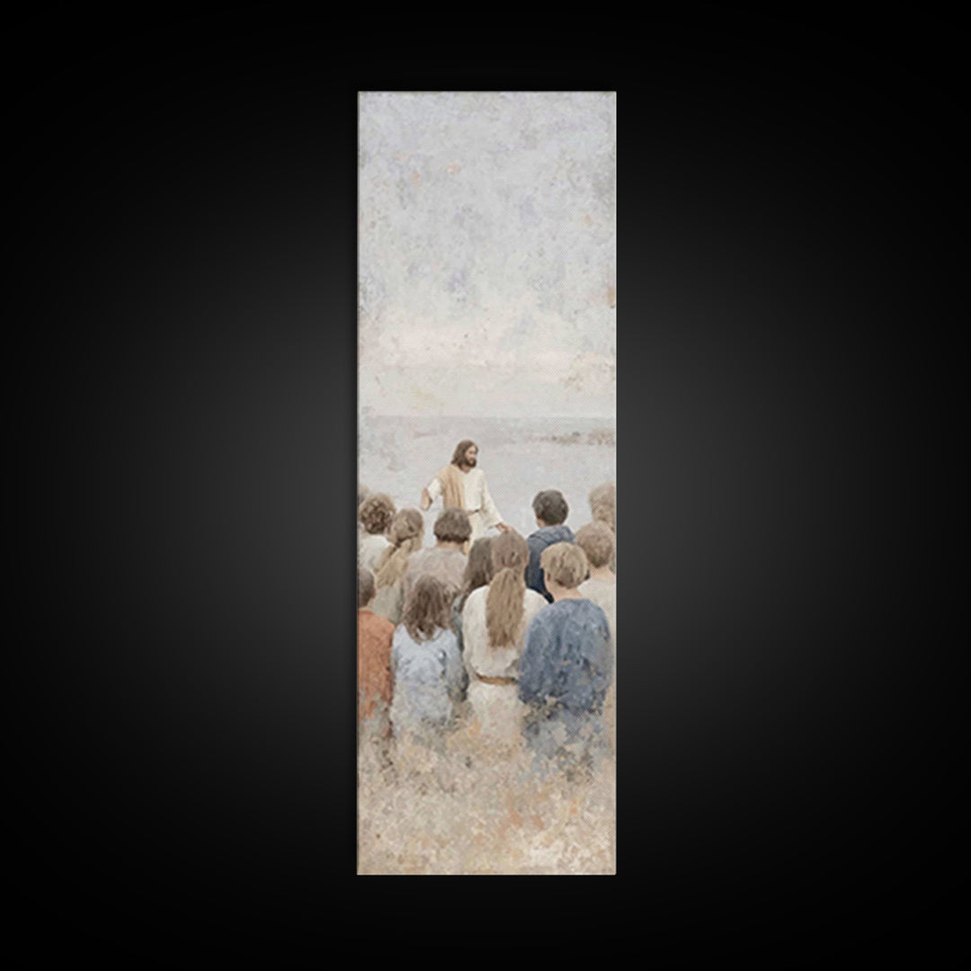 Light Of The Teacher – Framed Canvas Print – Christian Wall Art – Jesus Painting – Christian Art Canvas – Narrow Art – Christian Christmas