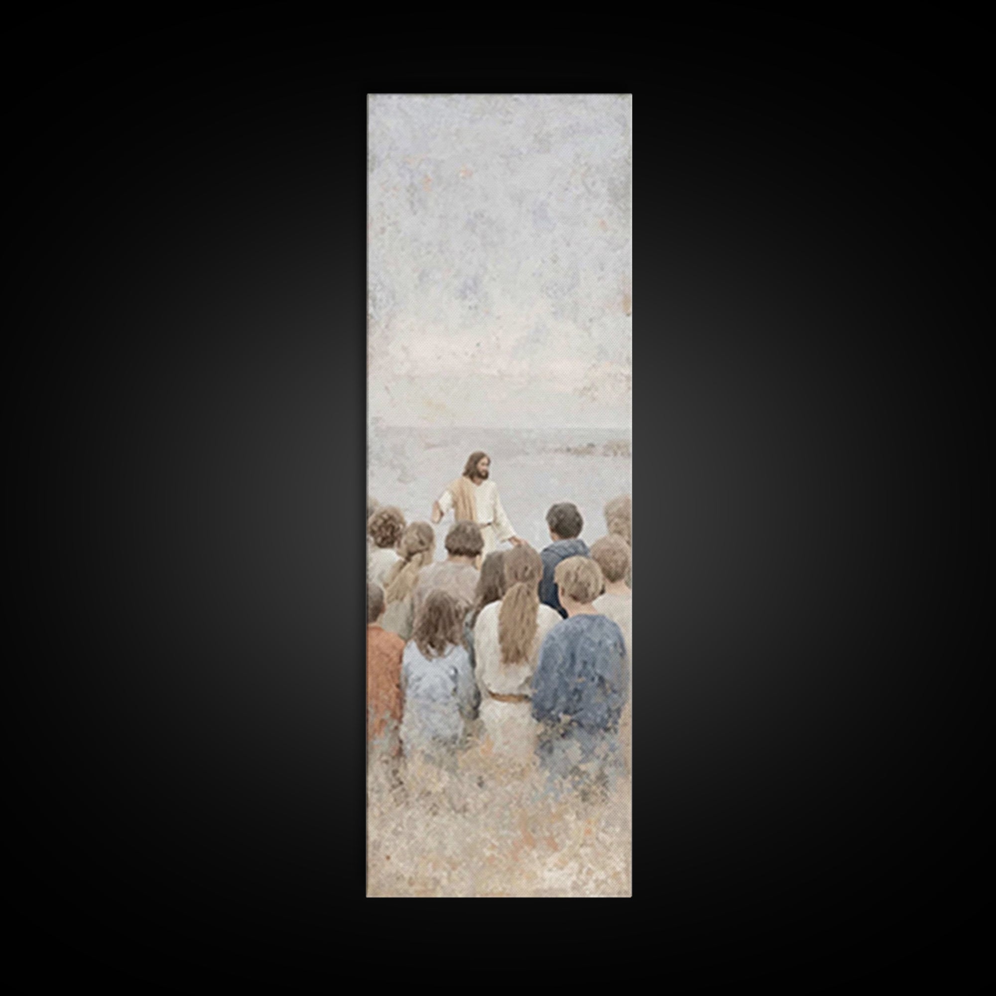Light Of The Teacher – Framed Canvas Print – Christian Wall Art – Jesus Painting – Christian Art Canvas – Narrow Art – Christian Christmas