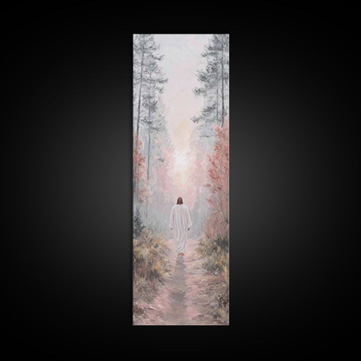 Light Of The Path - Framed Canvas Print - Christian Wall Art - Jesus Painting - Narrow Art - Christian Art Canvas