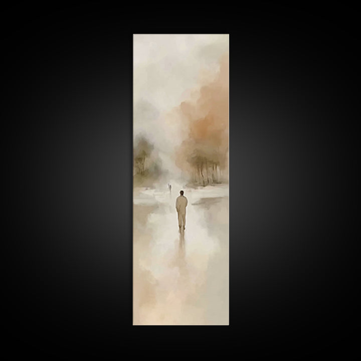 Distant Hope Trail, Framed Canvas Print, Christian Art Canvas, Jesus Painting, Skinny Art, Christian Wall Art