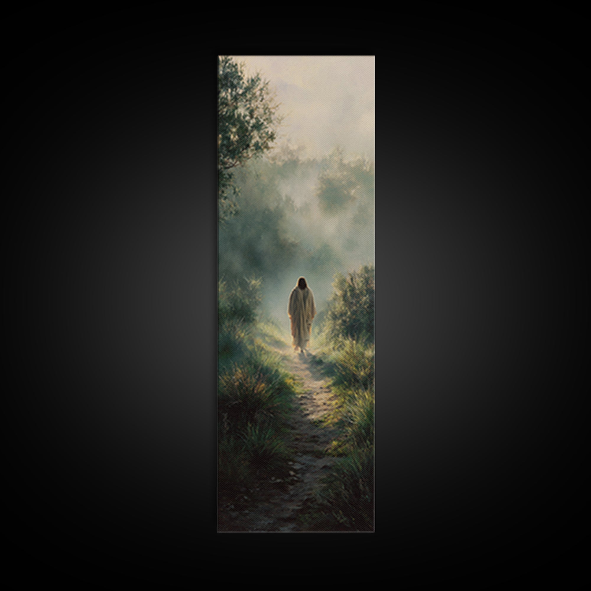 Morning Peace Bloom | Framed Canvas Print | Christian Wall Art | Jesus Painting | Tall Skinny Art Print | Christian Art Canvas