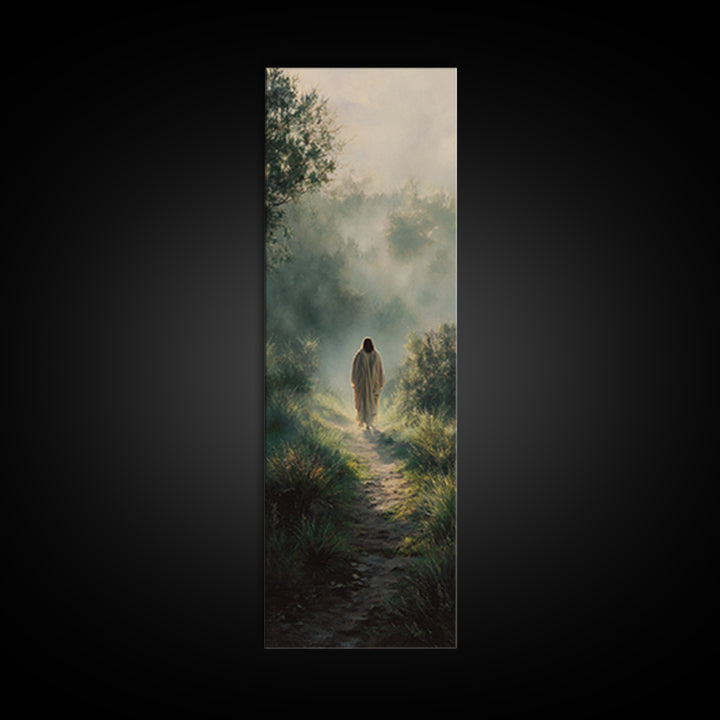 Morning Peace Bloom | Framed Canvas Print | Christian Wall Art | Jesus Painting | Tall Skinny Art Print | Christian Art Canvas