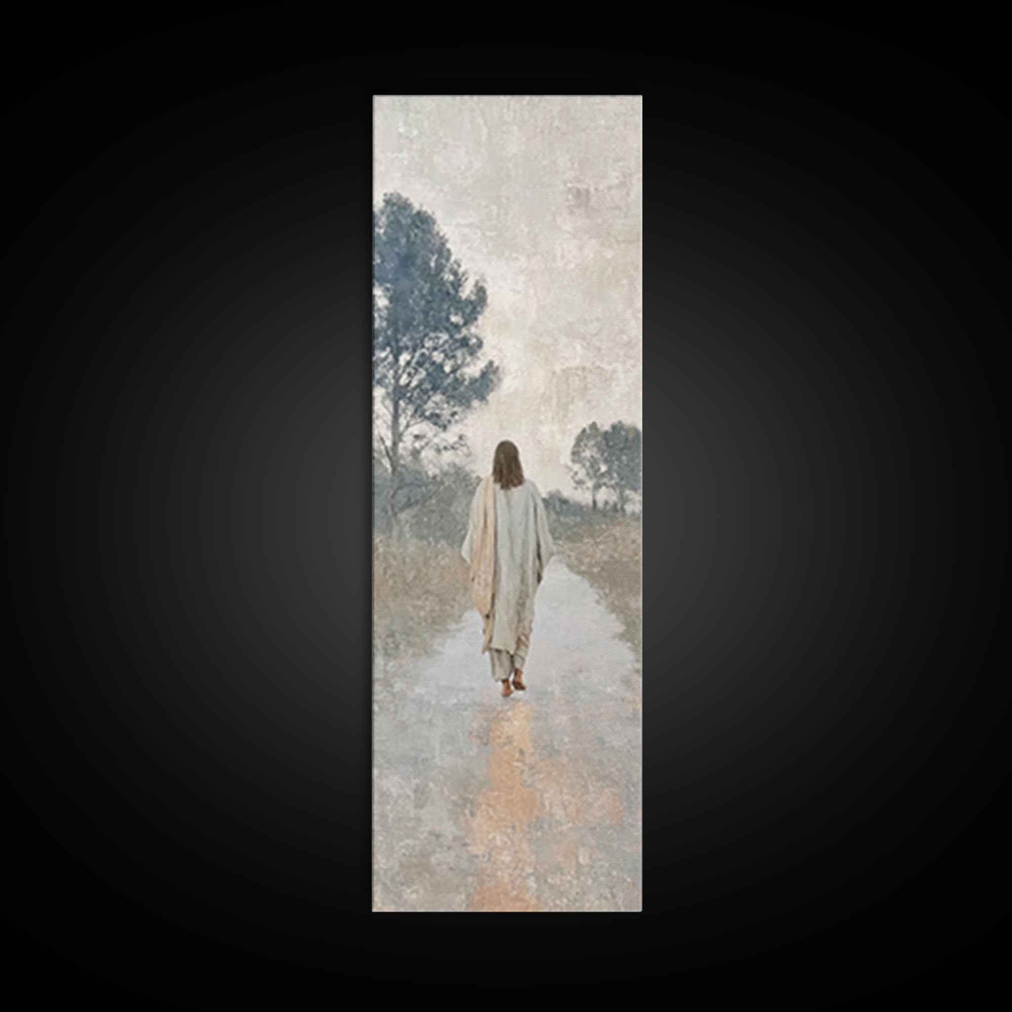 Path Of Mercy – Framed Canvas Print – Tall Skinny Art Print – Christian Wall Art – Jesus Painting – Christian Art Canvas – Christmas Art