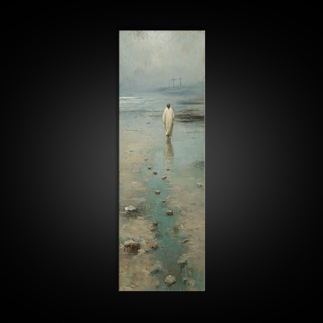 Light Of Hope – Framed Canvas Print – Jesus Painting – Christian Wall Art – Christmas Art – Tall Skinny Art Print – Christian Art Canvas