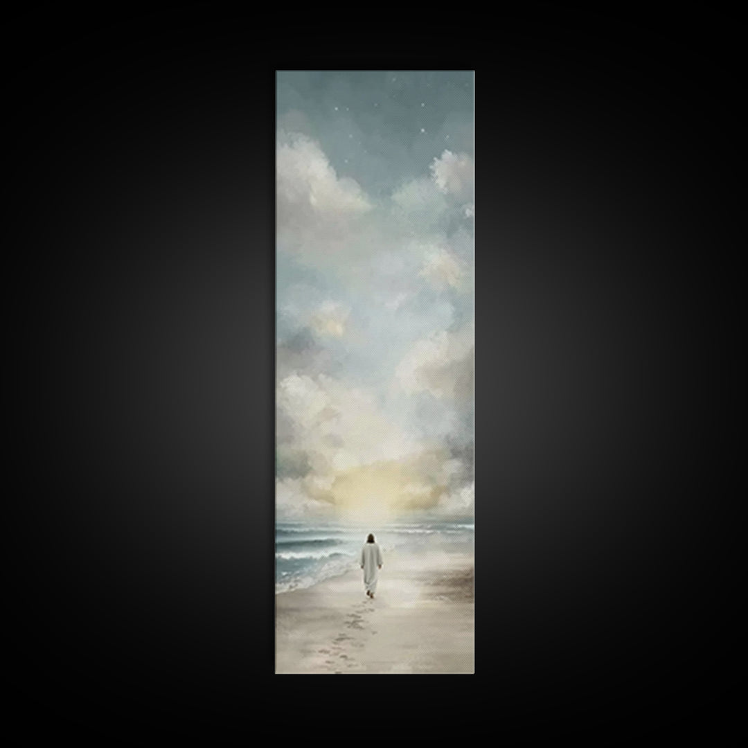 Quiet Redeemer Path – Framed Canvas Print – Christmas Art – Christian Art Canvas – Jesus Painting – Christian Wall Art – Tall Skinny Art Pr