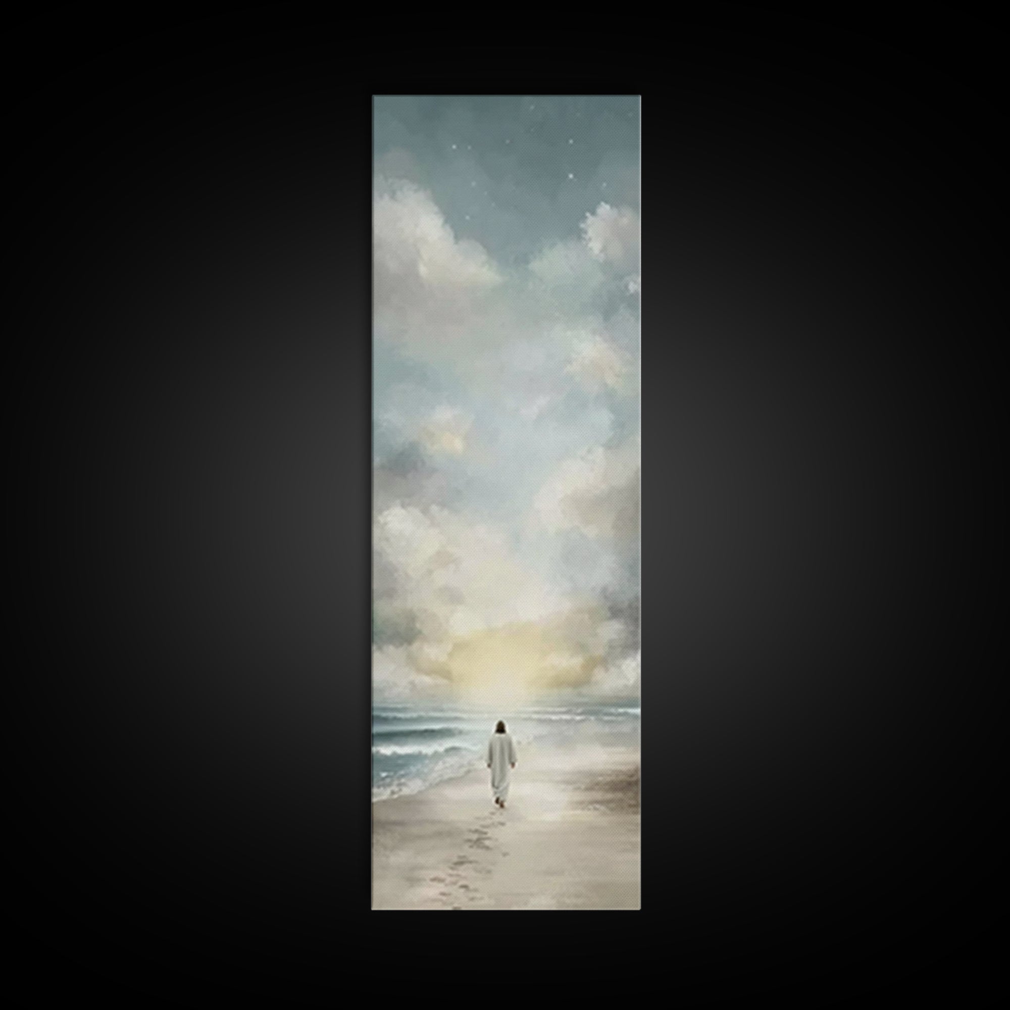 Quiet Redeemer Path – Framed Canvas Print – Christmas Art – Christian Art Canvas – Jesus Painting – Christian Wall Art – Tall Skinny Art Pr